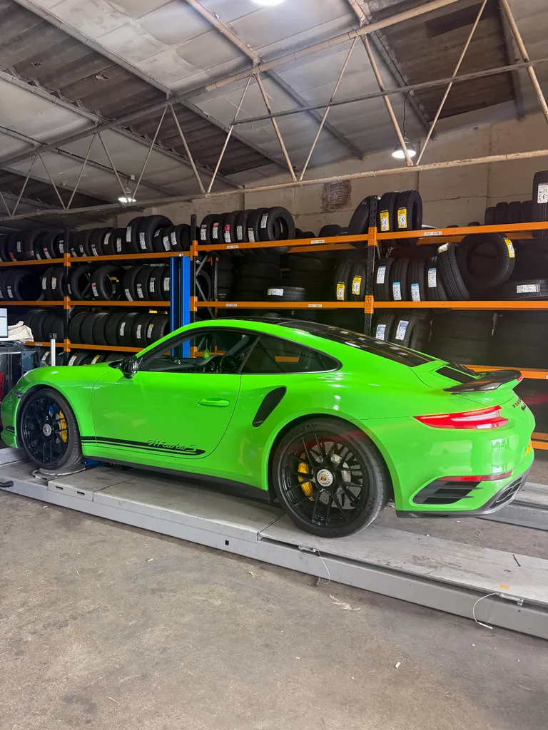Porsche at the garage
